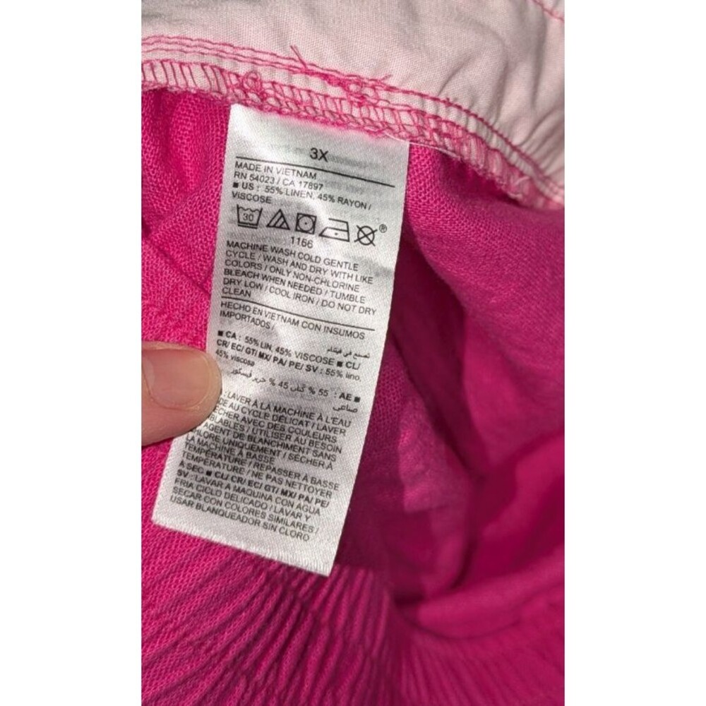 Old Navy Shorts 3X NWT Pink Linen Blend Elastic Waist Pull On Barbiecore Plus - Picture 8 of 8